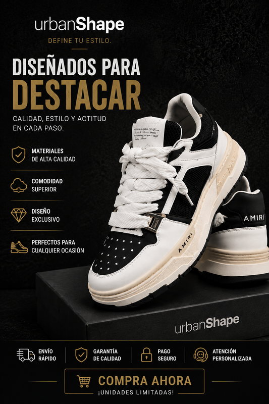 Tenis Amiri Dama Negro Blanco Mt